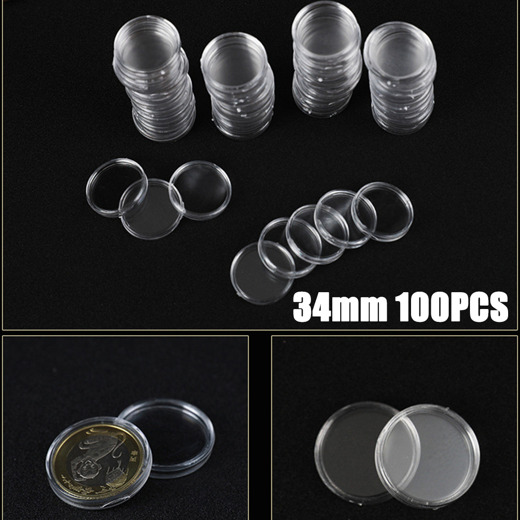 Collectors Coins Jewelry & Watches Of Smithtown Photos - 100 Clear Plastic Coin Capsule Holders