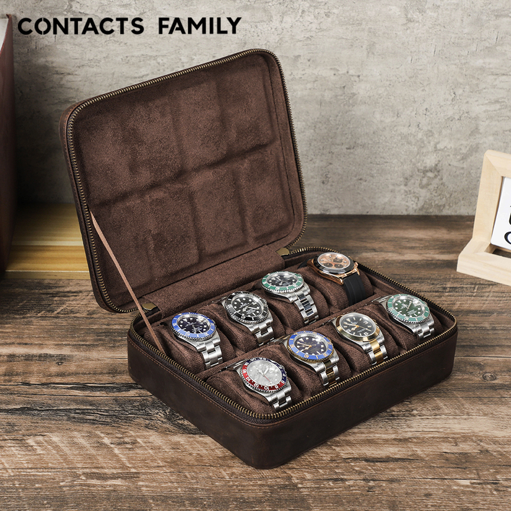 Best Jewelry Watches Women - CONTACTS FAMILY 8/10/12 Slots Leather Watch