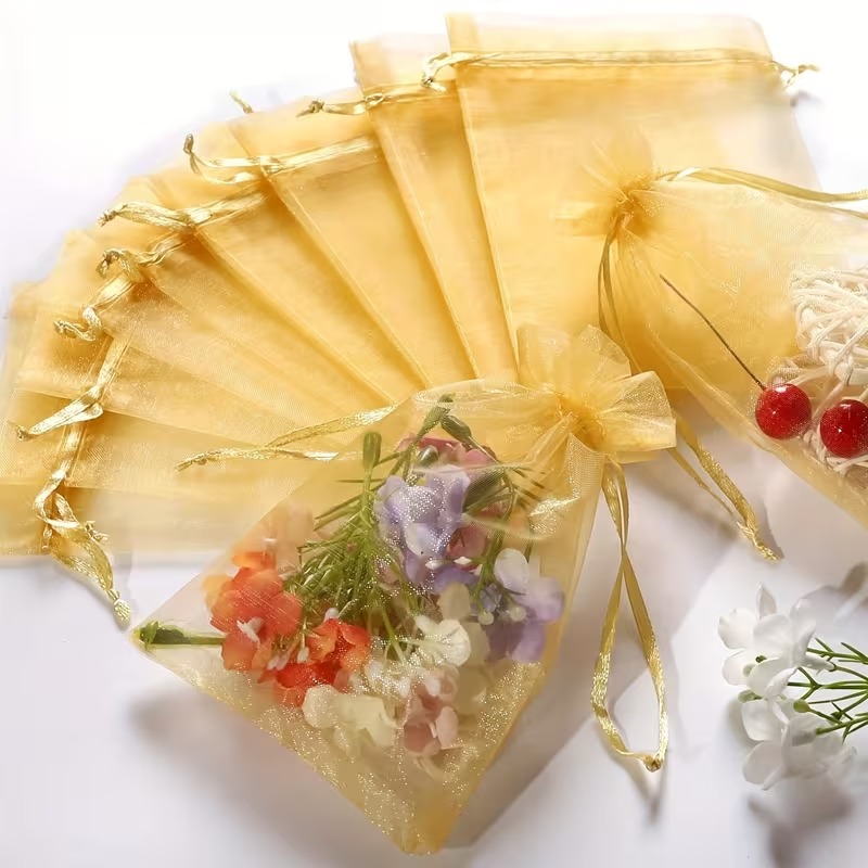 Eve Jewelry & Watches Distribuidor Oficial Rolex - 500pcs GOLD Organza Jewelry Pouches Gift