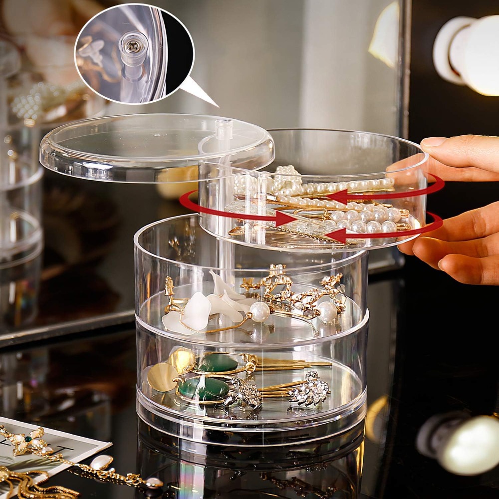 Jewelry & Watches Sp Z Oo Ul Frezerów 3 - 360 Rotating Jewelry Organizer Clear Plastic