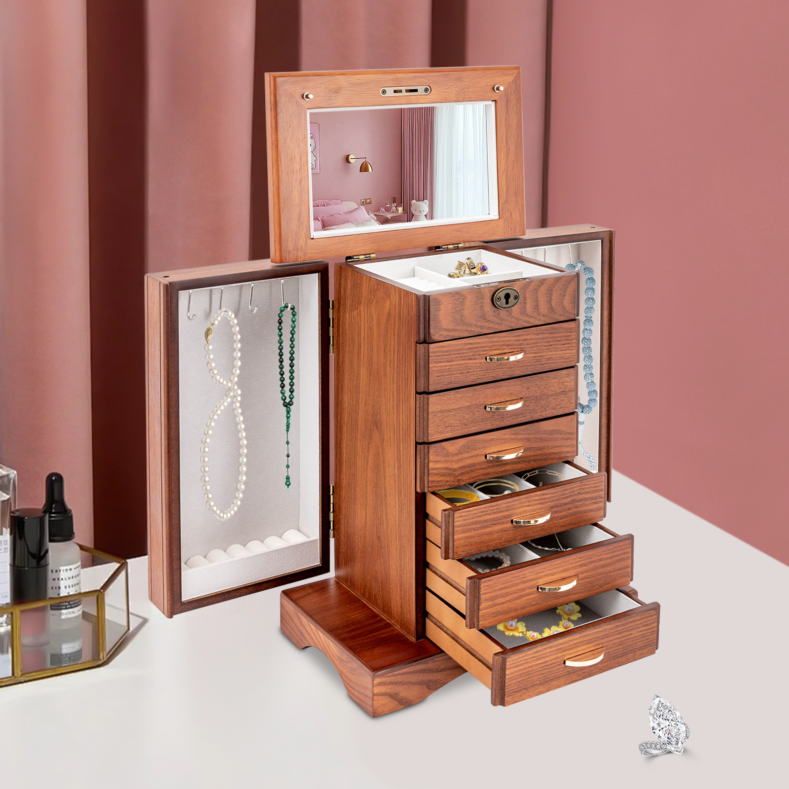 7 Layers Large Jewelry Box wit - مراجعة Jewelry And Watches Store وسعره