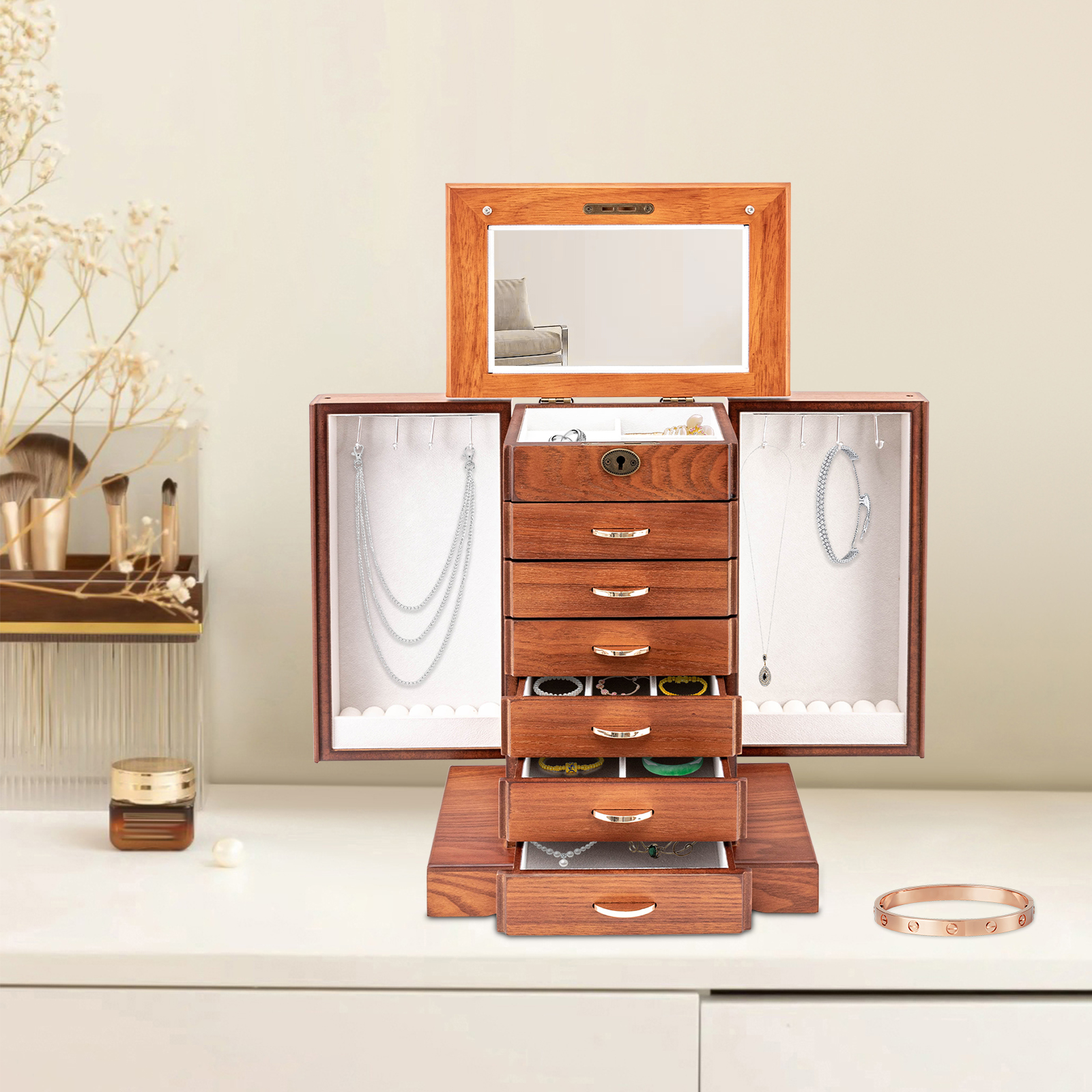 7 Layers Large Jewelry Box wit - مراجعة Jewelry And Watches Store وسعره