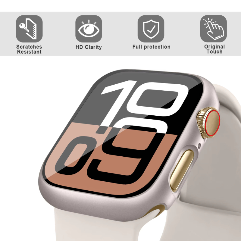 Tempered Glass+Case For Apple  - مراجعة Jewelry Smart Watches وسعره
