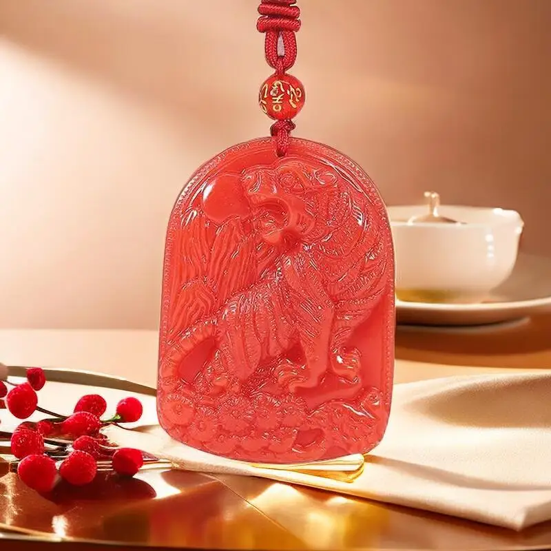 Red Jade Tiger Pendant Pendant - مراجعة Luxury Gifts Jewelry & Watches Namfleg Mostar وسعره
