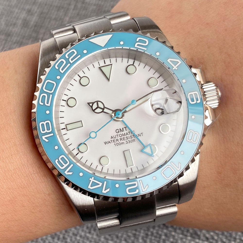 Customized 40mm Ice Blue Dial  - مراجعة Jewelry Watches Men وسعره