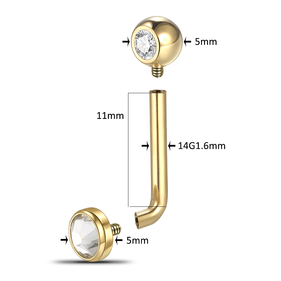 1PC G23 Titanium CZ Curved Bar - مراجعة Christina Jewelry & Watches Marguerite Ørestik Forgyldt Sølv وسعره