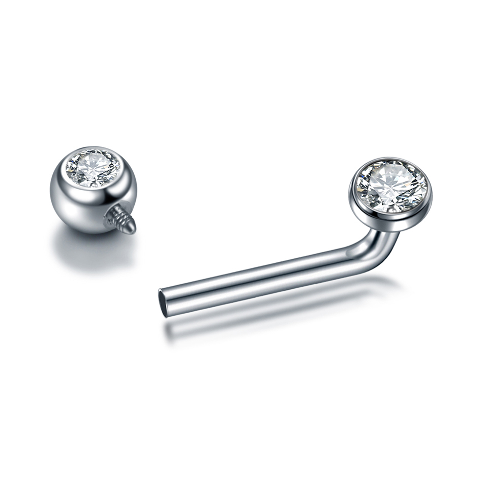 1PC G23 Titanium CZ Curved Bar - مراجعة Christina Jewelry & Watches Marguerite Ørestik Forgyldt Sølv وسعره