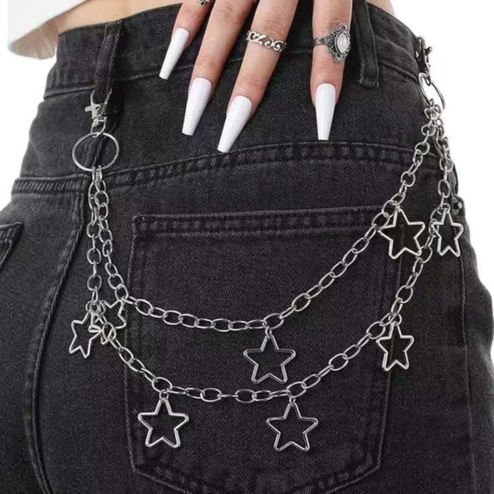 Punk Star Double Layer Waist C - مراجعة Hip Hop Chain Necklace وسعره