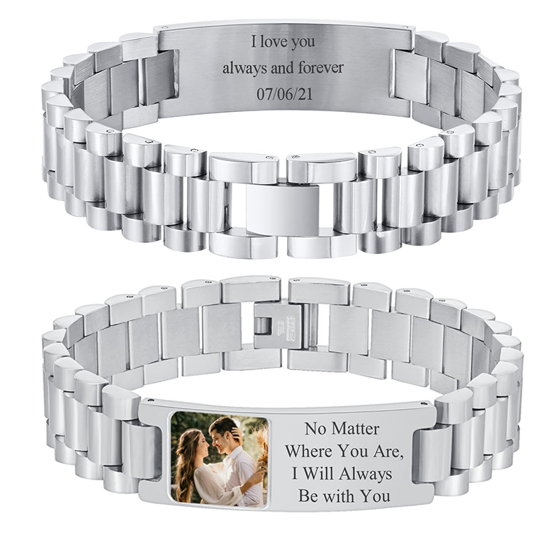 Custom Picture Text Bracelet W - مراجعة Jewelry Watches Men وسعره