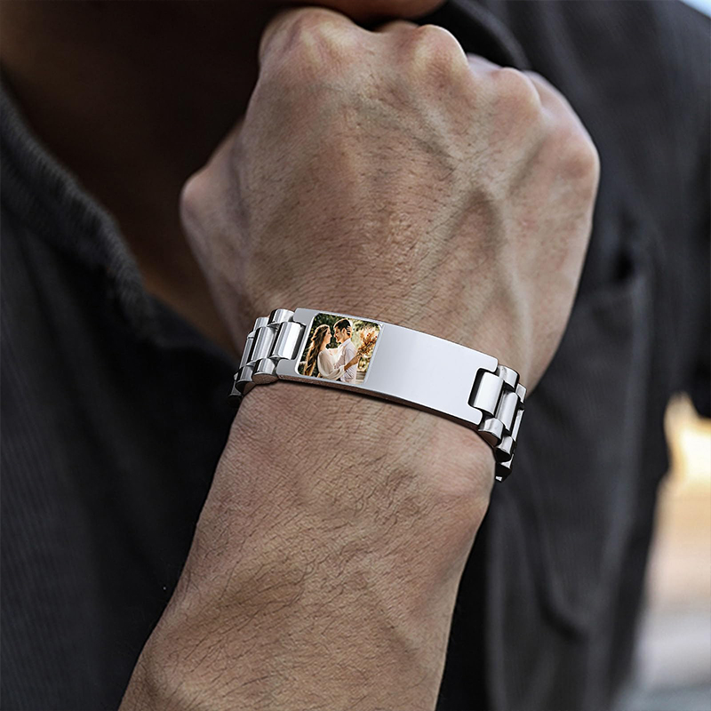 Custom Picture Text Bracelet W - مراجعة Jewelry Watches Men وسعره