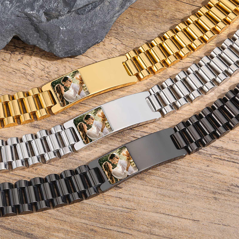 Custom Picture Text Bracelet W - مراجعة Jewelry Watches Men وسعره