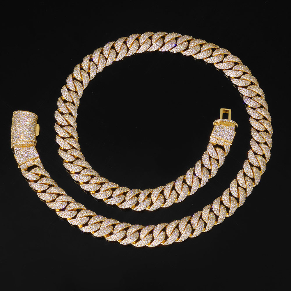 Iced out 14mm 3 Row Diamond Cu - مراجعة Hip Hop Chain Necklace وسعره
