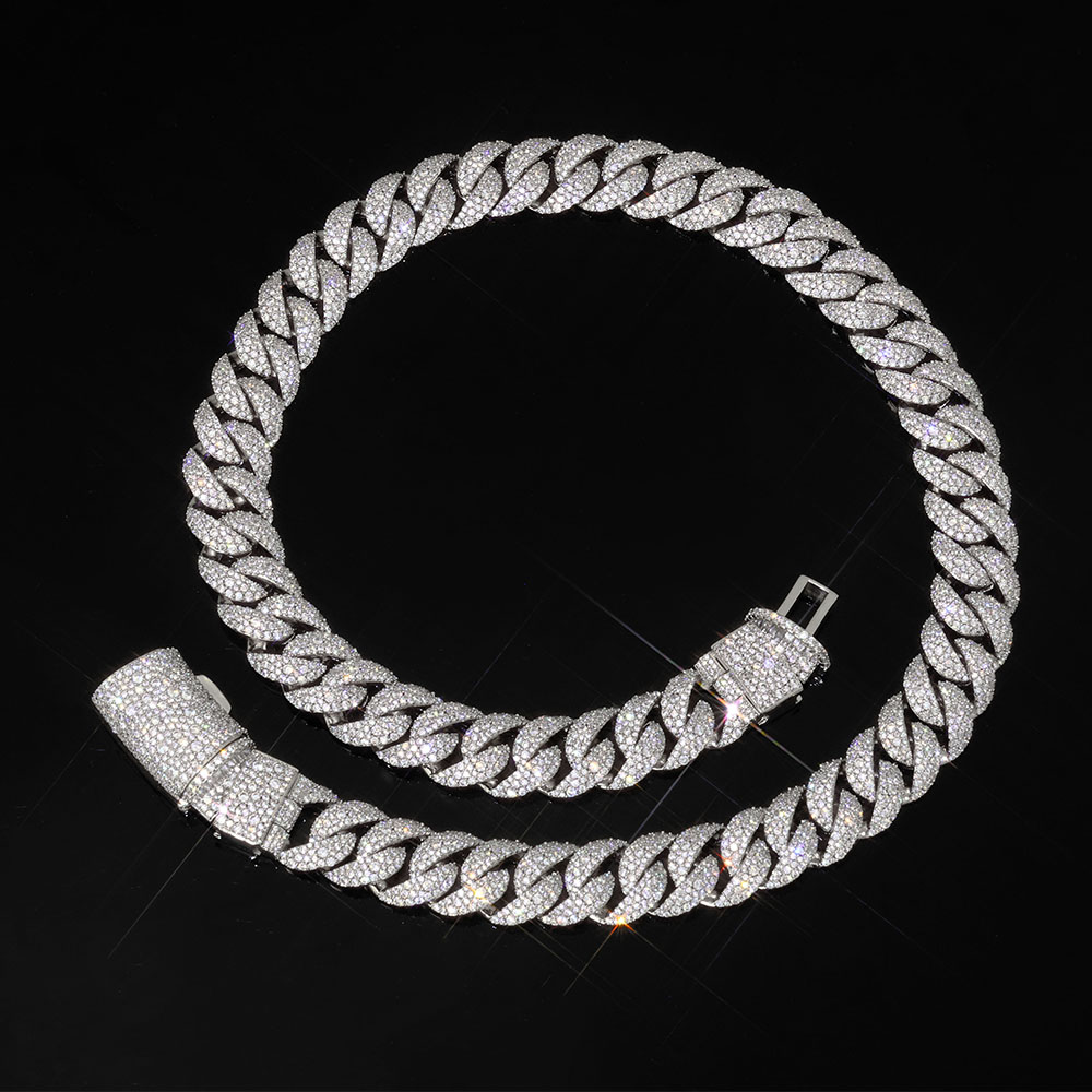 Iced out 14mm 3 Row Diamond Cu - مراجعة Hip Hop Chain Necklace وسعره