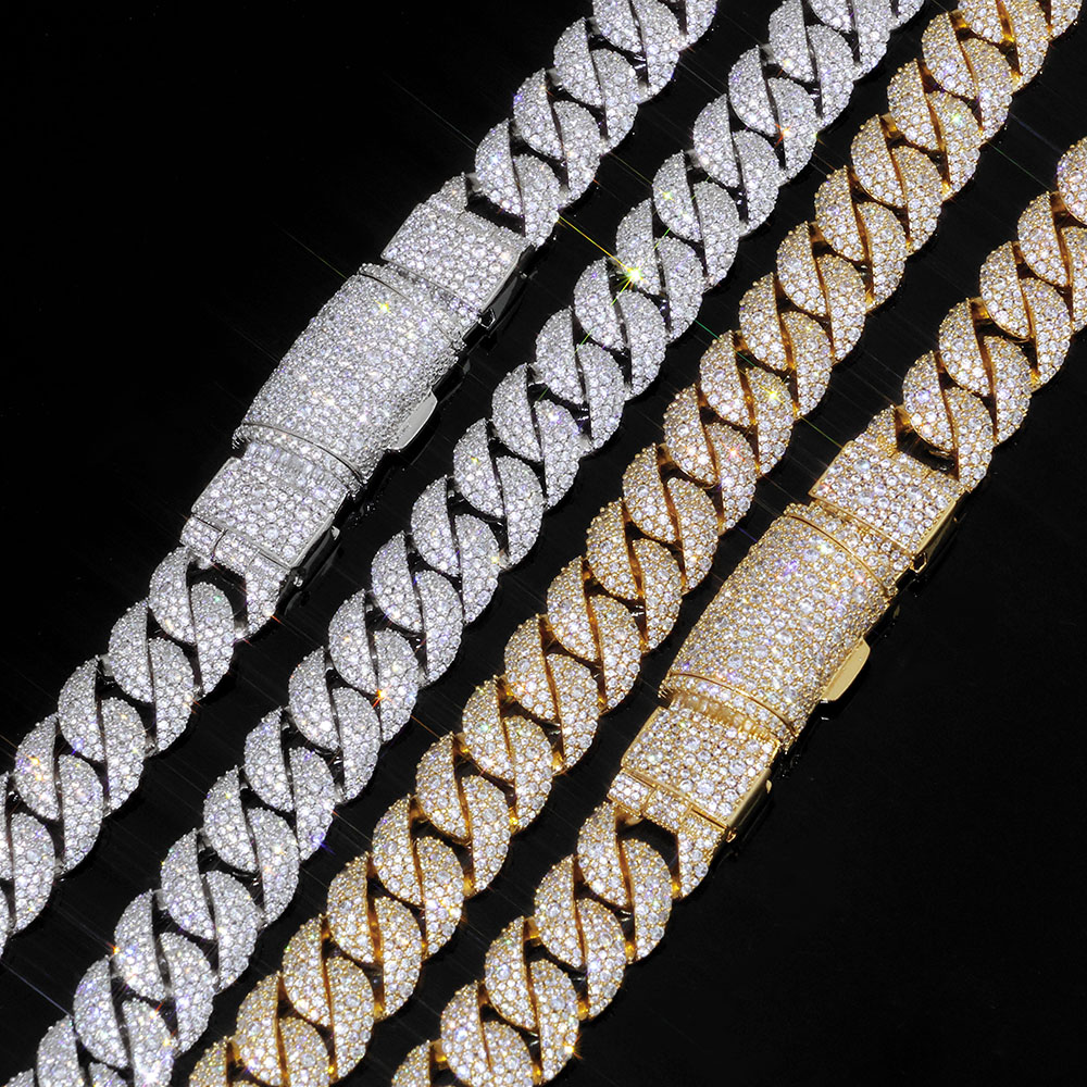 Iced out 14mm 3 Row Diamond Cu - مراجعة Hip Hop Chain Necklace وسعره