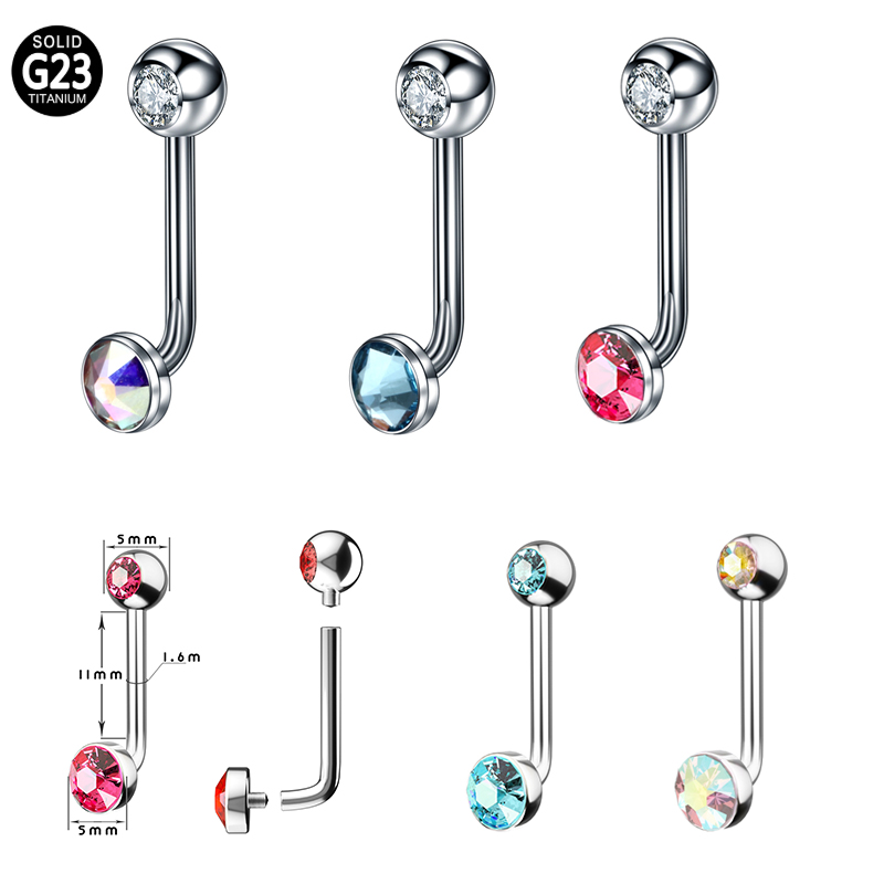 1PC F136 Titanium 14G CZ Gem P - مراجعة Christina Jewelry & Watches Marguerite Ørestik Forgyldt Sølv وسعره