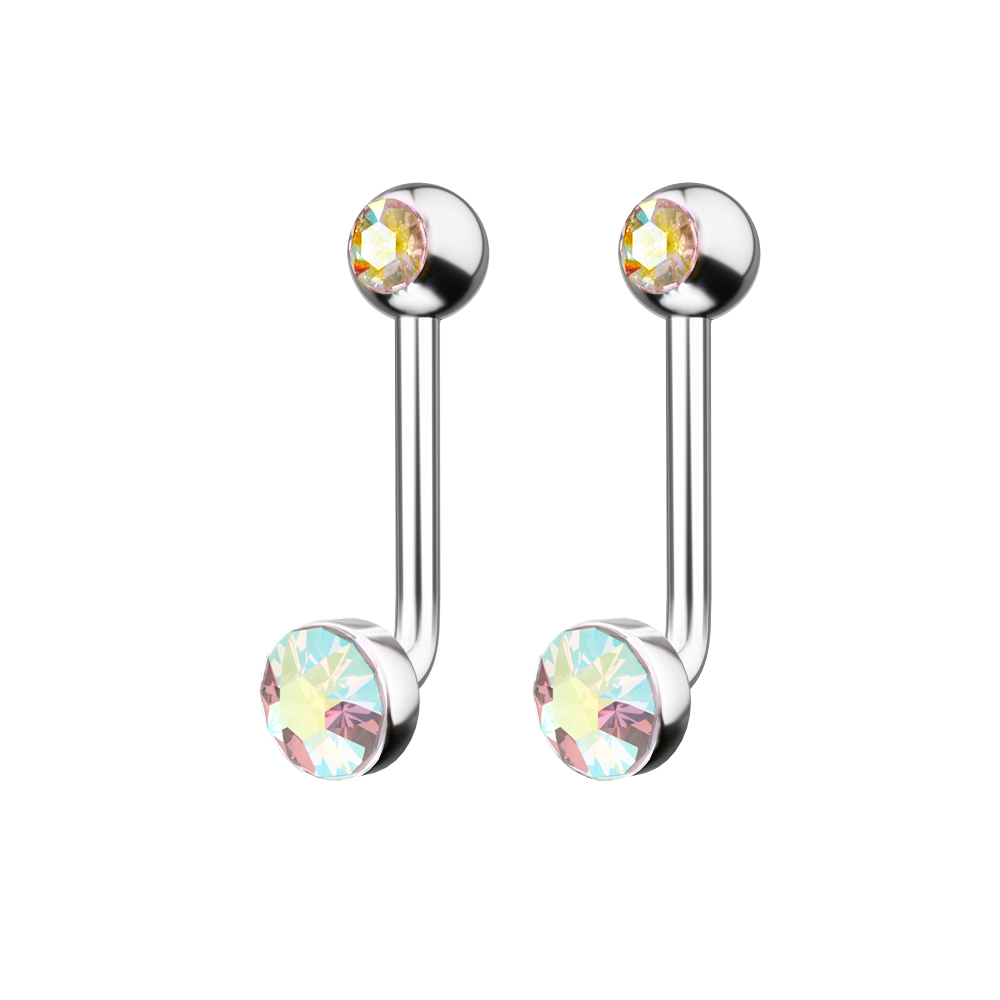 1PC F136 Titanium 14G CZ Gem P - مراجعة Christina Jewelry & Watches Marguerite Ørestik Forgyldt Sølv وسعره