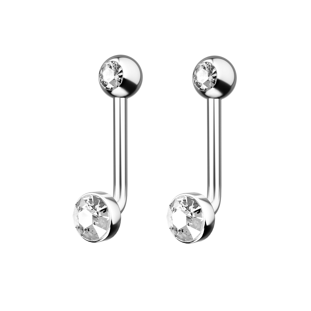 1PC F136 Titanium 14G CZ Gem P - مراجعة Christina Jewelry & Watches Marguerite Ørestik Forgyldt Sølv وسعره