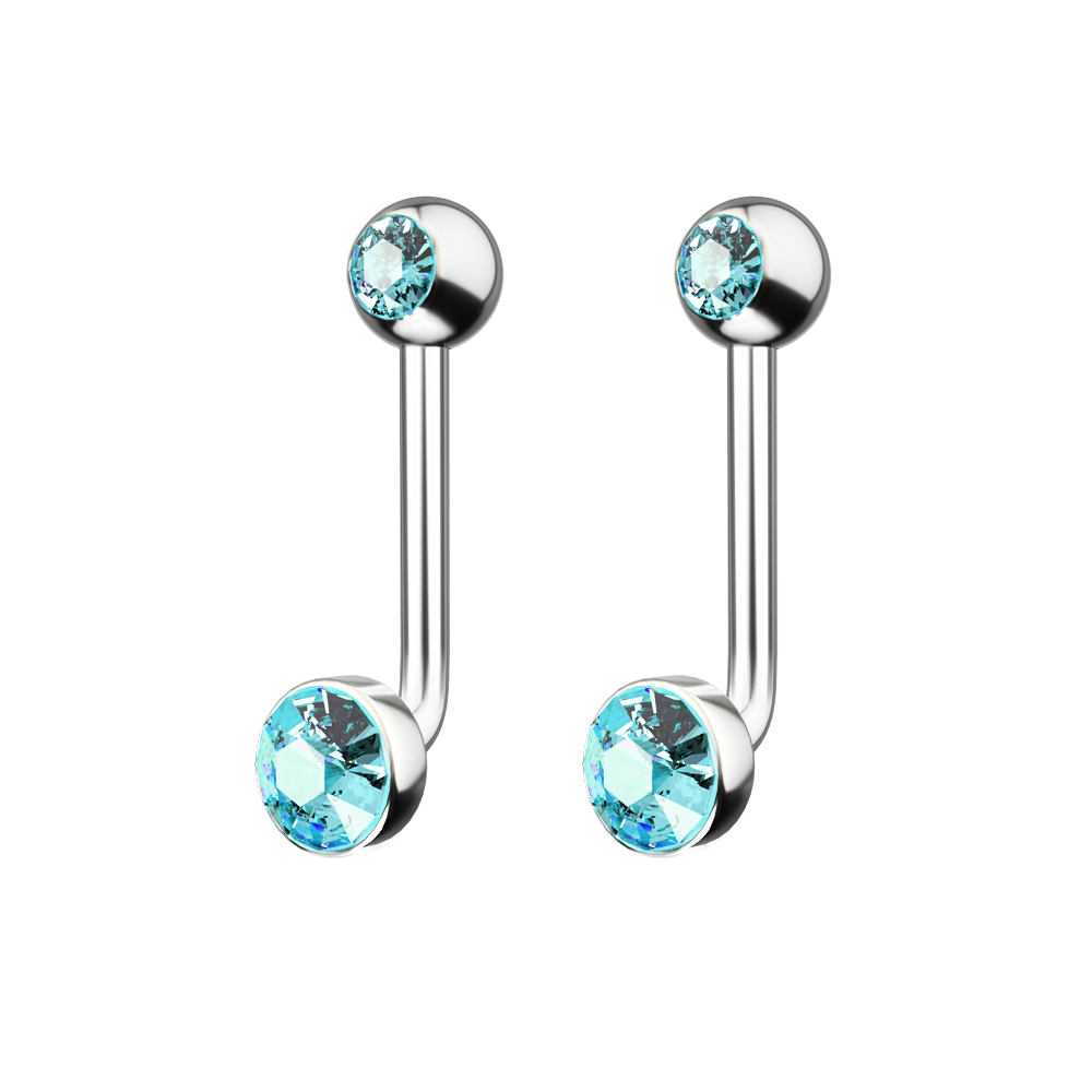 1PC F136 Titanium 14G CZ Gem P - مراجعة Christina Jewelry & Watches Marguerite Ørestik Forgyldt Sølv وسعره