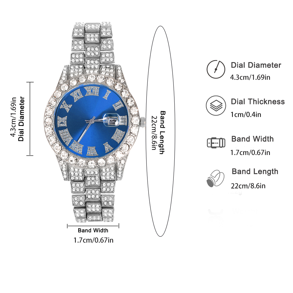 3pcs Hip-hop Watch Jewelry Set - مراجعة Jewelry Watches Men وسعره