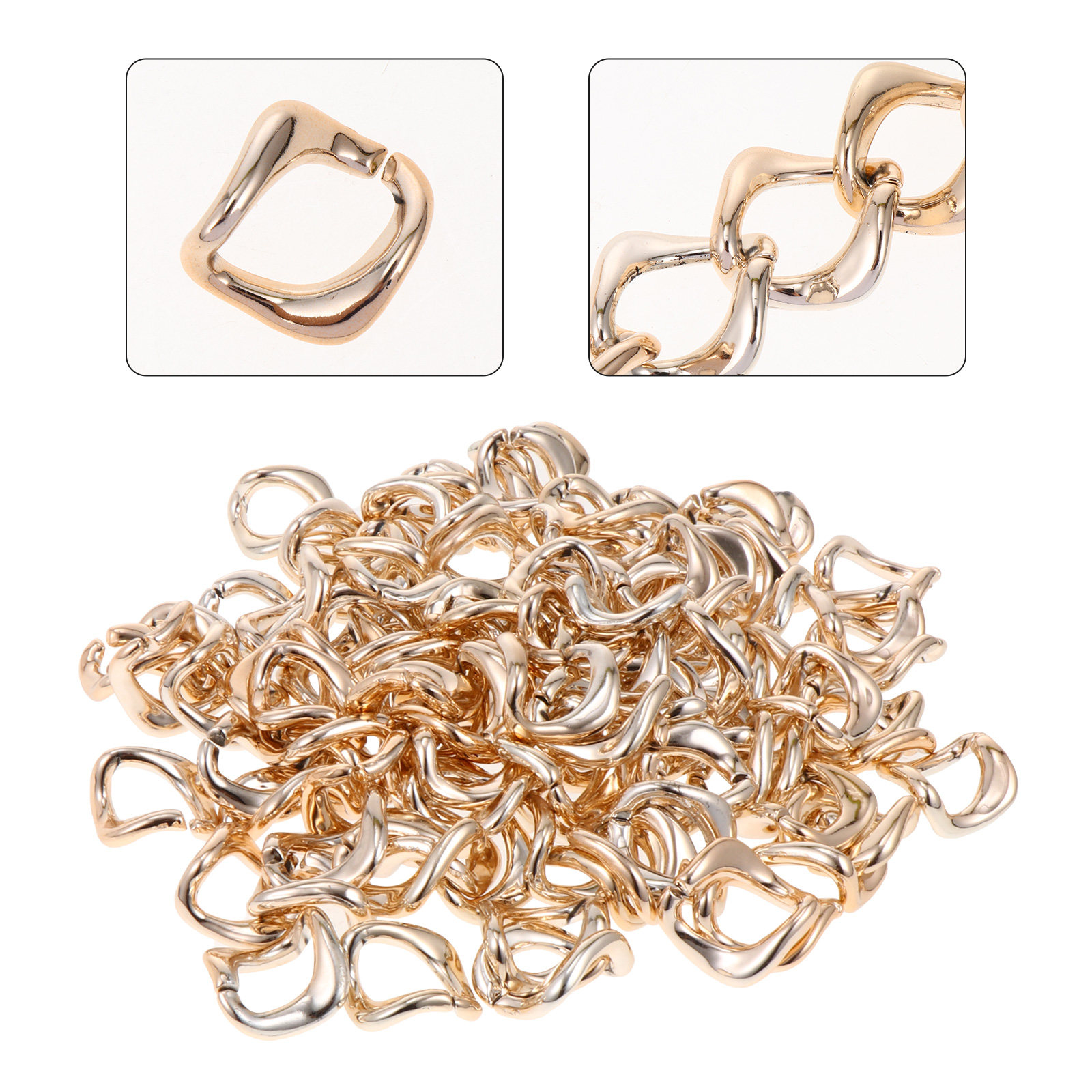 100Pcs Rose Gold Color Electro - مراجعة Hip Hop Chain Necklace وسعره