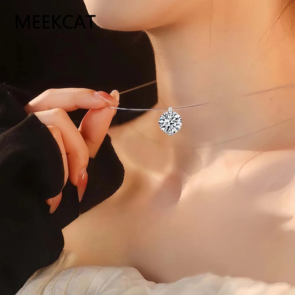 0.5-5CT Moissanite Pendant Nec - مراجعة Crystal Choker Necklace وسعره