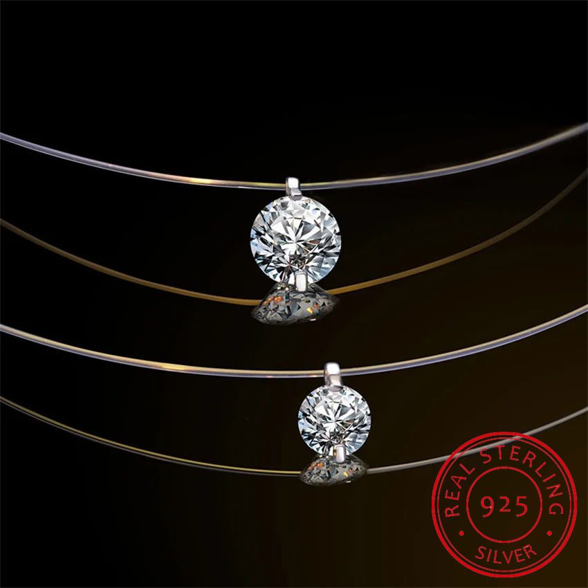 0.5-5CT Moissanite Pendant Nec - مراجعة Crystal Choker Necklace وسعره