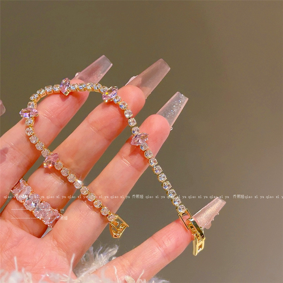 Pink Full Diamand Zircon Brace - مراجعة Best Jewelry Watches Women وسعره