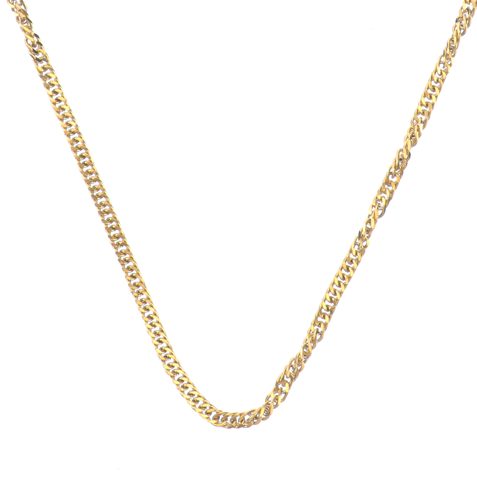 1Pcs Golden Titanium Steel Dou - مراجعة Hip Hop Chain Necklace وسعره
