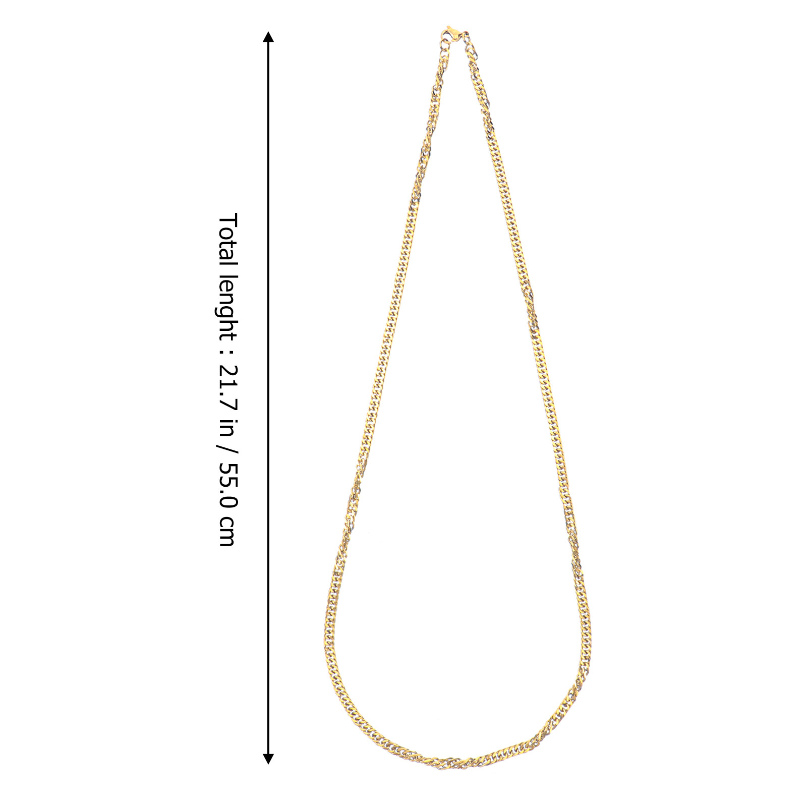 1Pcs Golden Titanium Steel Dou - مراجعة Hip Hop Chain Necklace وسعره