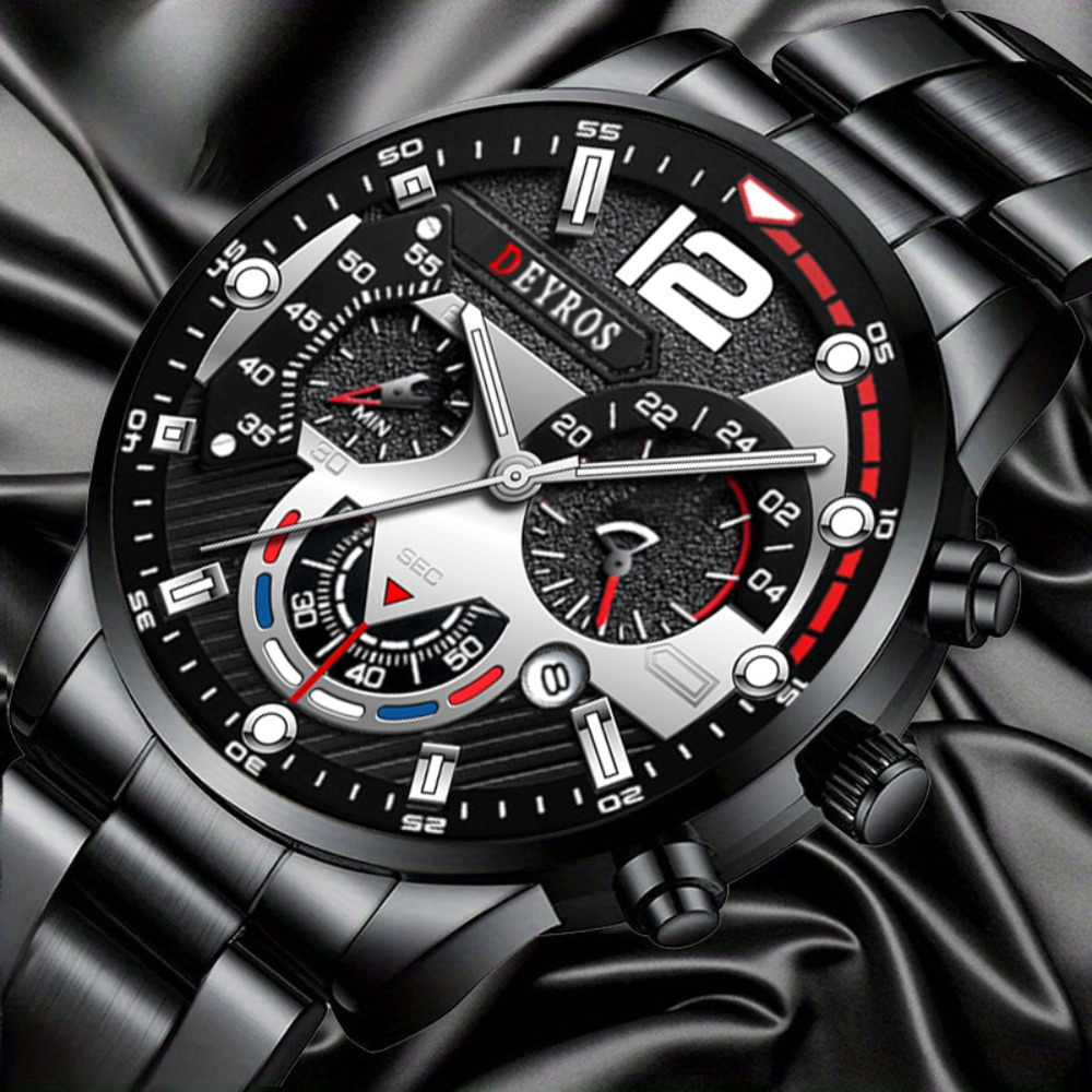 3pcs/set Fashion Men's Watch B - مراجعة Best Jewelry Watches For Men وسعره