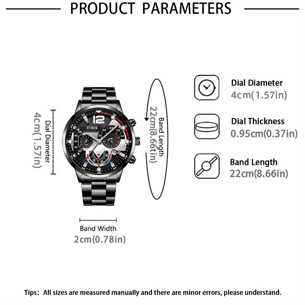 3pcs/set Fashion Men's Watch B - مراجعة Best Jewelry Watches For Men وسعره