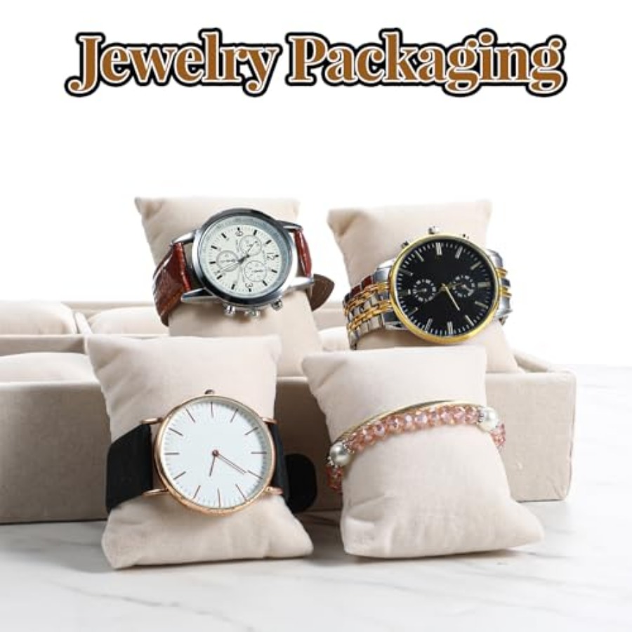 2 Pcs Beige Velvet Jewelry Org - مراجعة Jewelry Watches Men وسعره