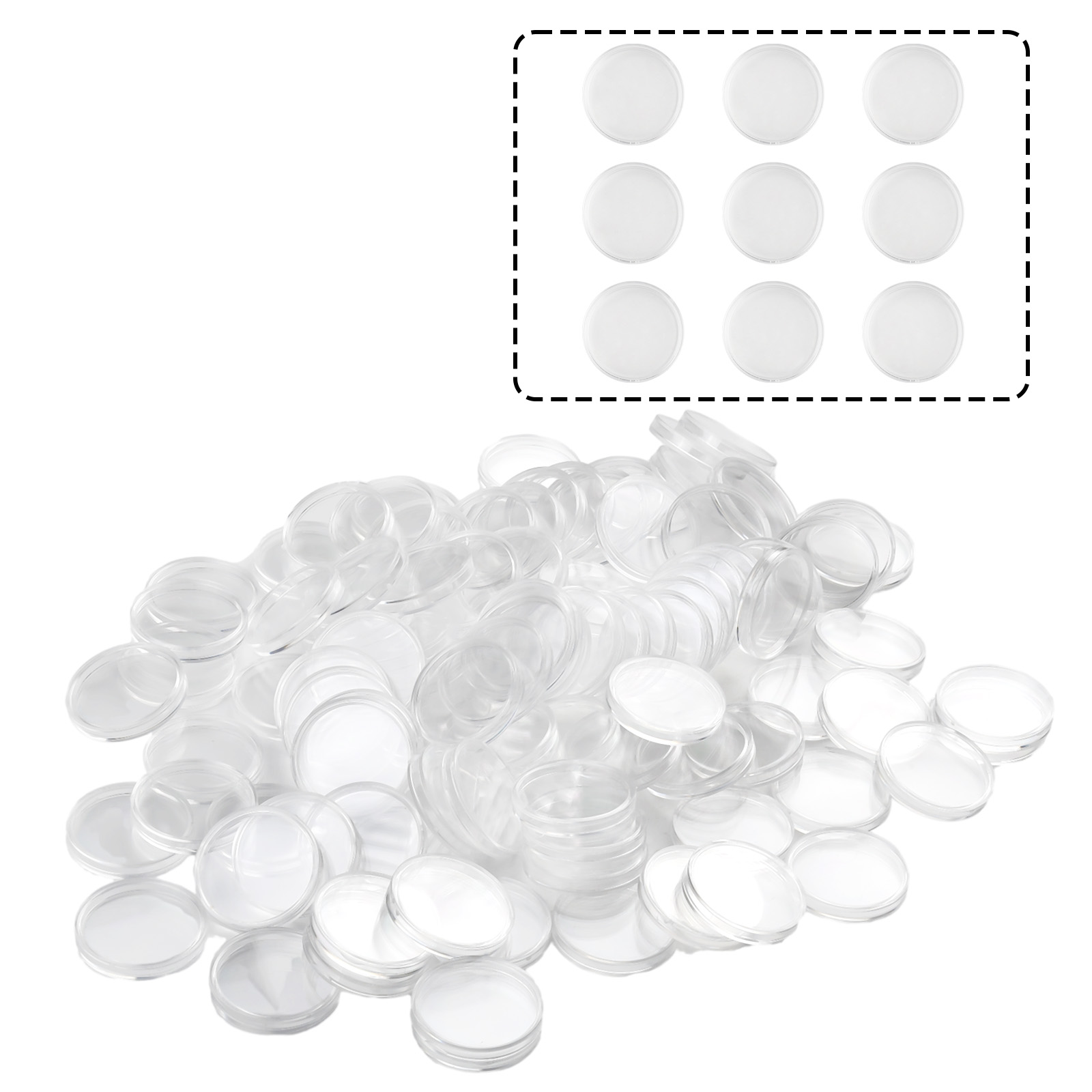 100Pcs Transparent Plastic Rou - مراجعة Collectors Coins Jewelry & Watches Of Smithtown Photos وسعره