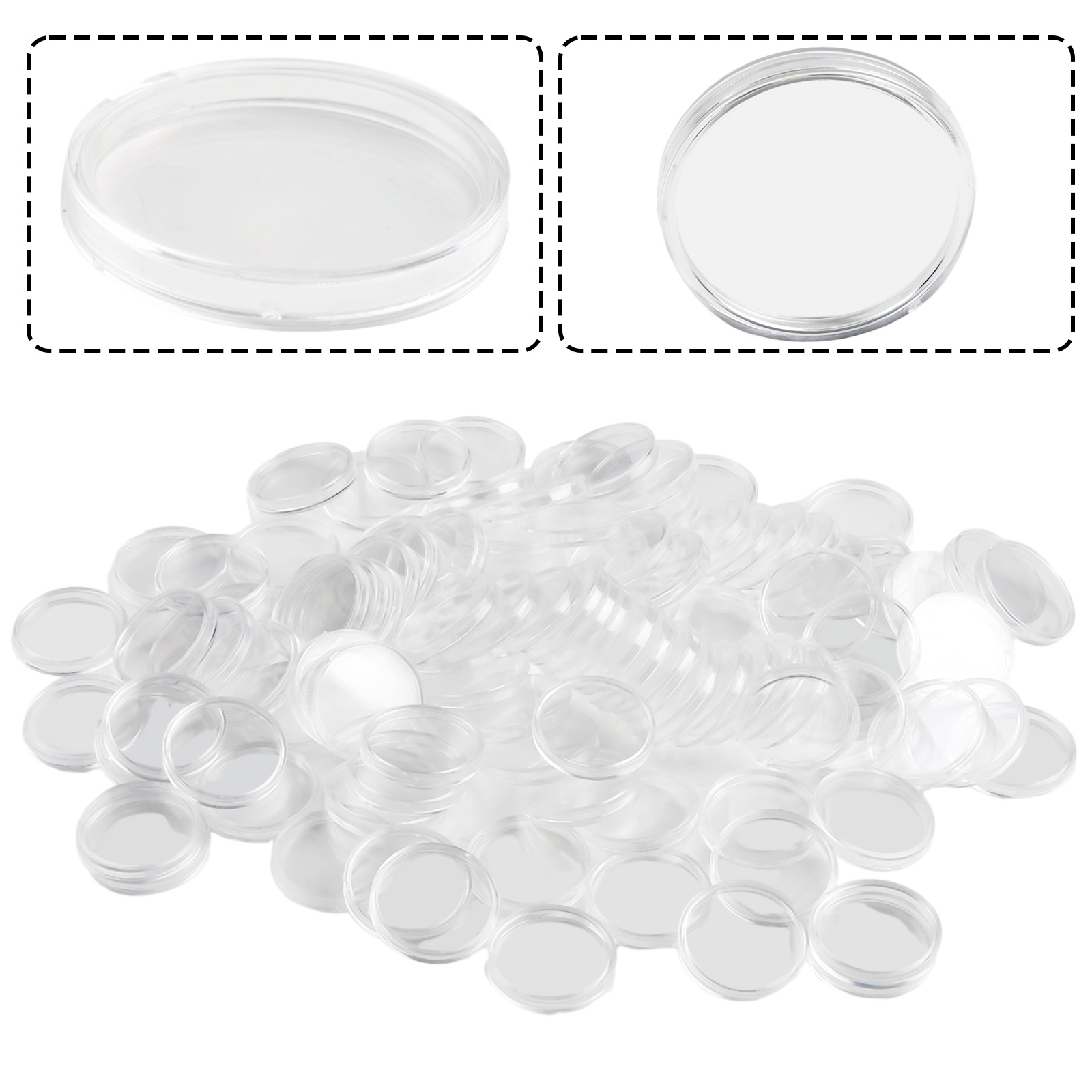 100Pcs Transparent Plastic Rou - مراجعة Collectors Coins Jewelry & Watches Of Smithtown Photos وسعره