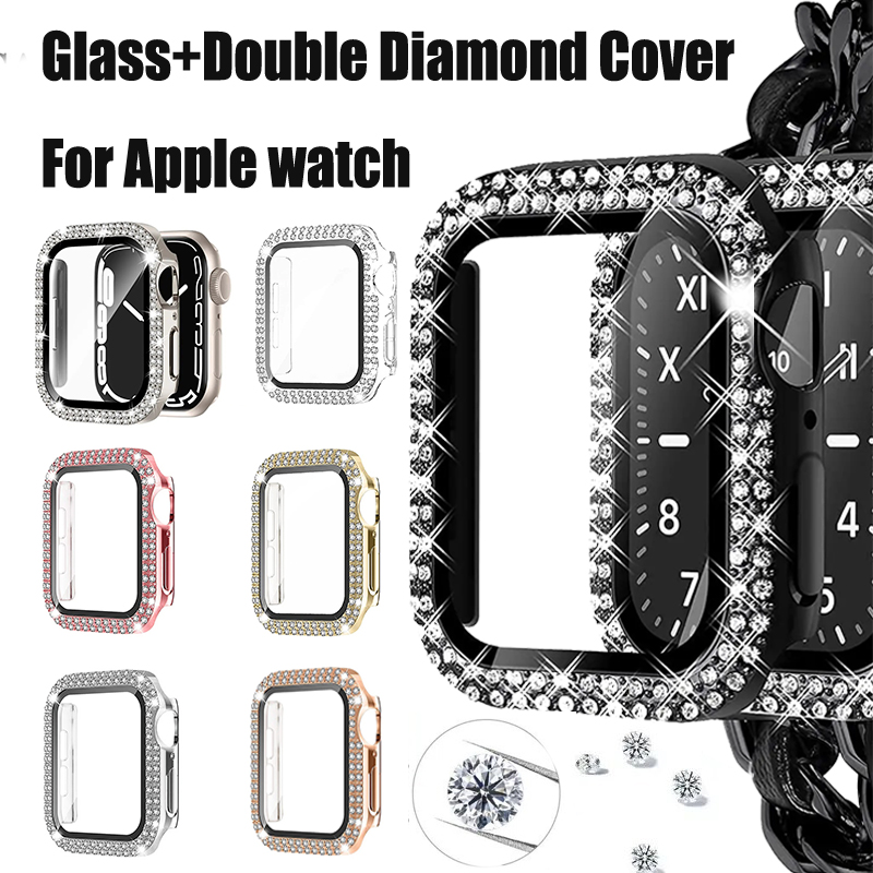 Glass+Diamond Cover For Apple  - مراجعة Jewelry Smart Watches وسعره