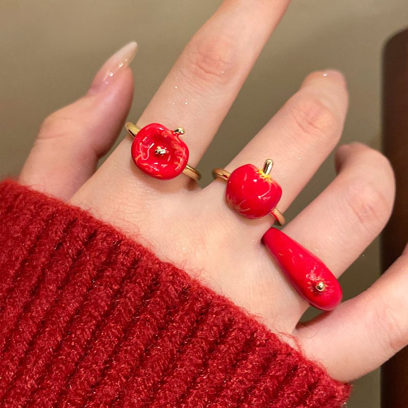 Christmas Apple Ring Red Cute  - مراجعة Eve Jewelry & Watches Distribuidor Oficial Rolex وسعره