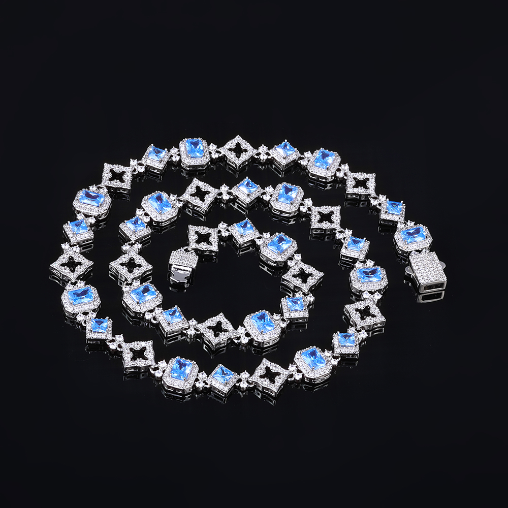 HHIOK New 11MM Blue Gemstone C - مراجعة Hip Hop Chain Necklace وسعره