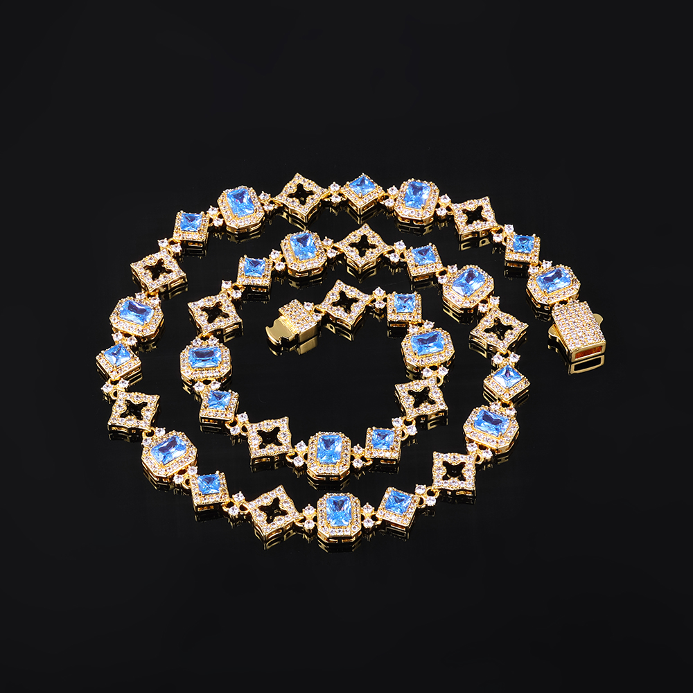 HHIOK New 11MM Blue Gemstone C - مراجعة Hip Hop Chain Necklace وسعره