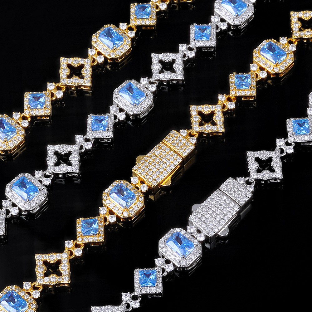 HHIOK New 11MM Blue Gemstone C - مراجعة Hip Hop Chain Necklace وسعره