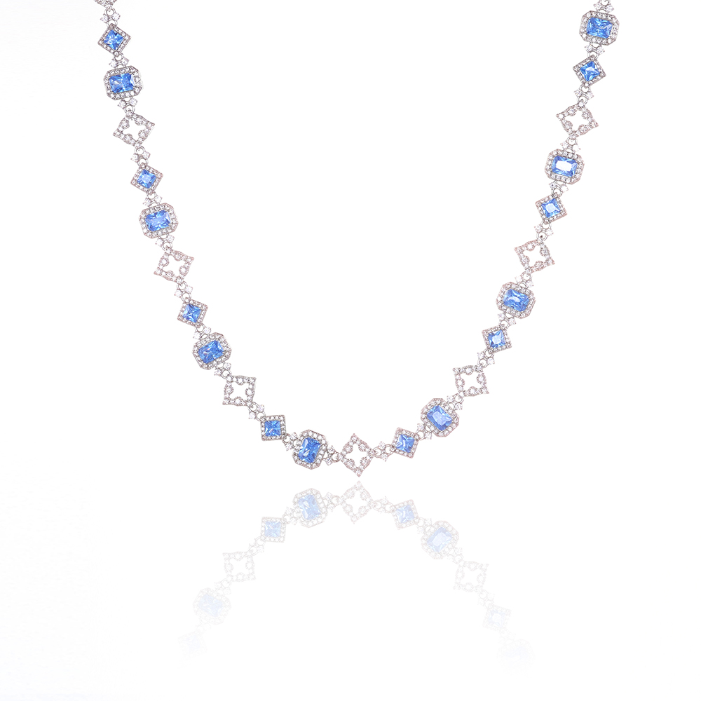 HHIOK New 11MM Blue Gemstone C - مراجعة Hip Hop Chain Necklace وسعره