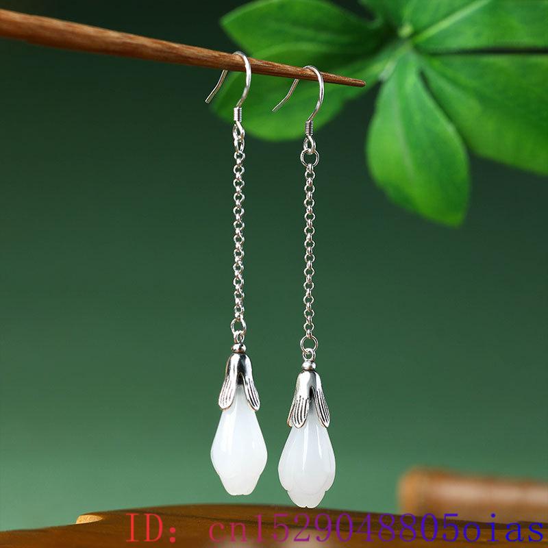 White Real Jade Flower Earring - مراجعة Luxury Gifts Jewelry & Watches Namfleg Mostar وسعره