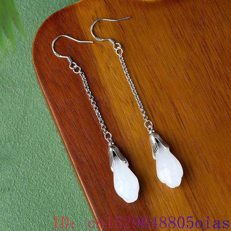White Real Jade Flower Earring - مراجعة Luxury Gifts Jewelry & Watches Namfleg Mostar وسعره
