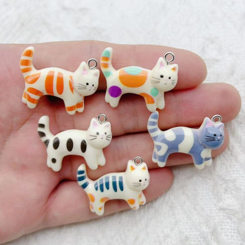 10pcs resin cartoon cat animal - مراجعة Jewelry & Watches Sp Z Oo Ul Frezerów 3 وسعره