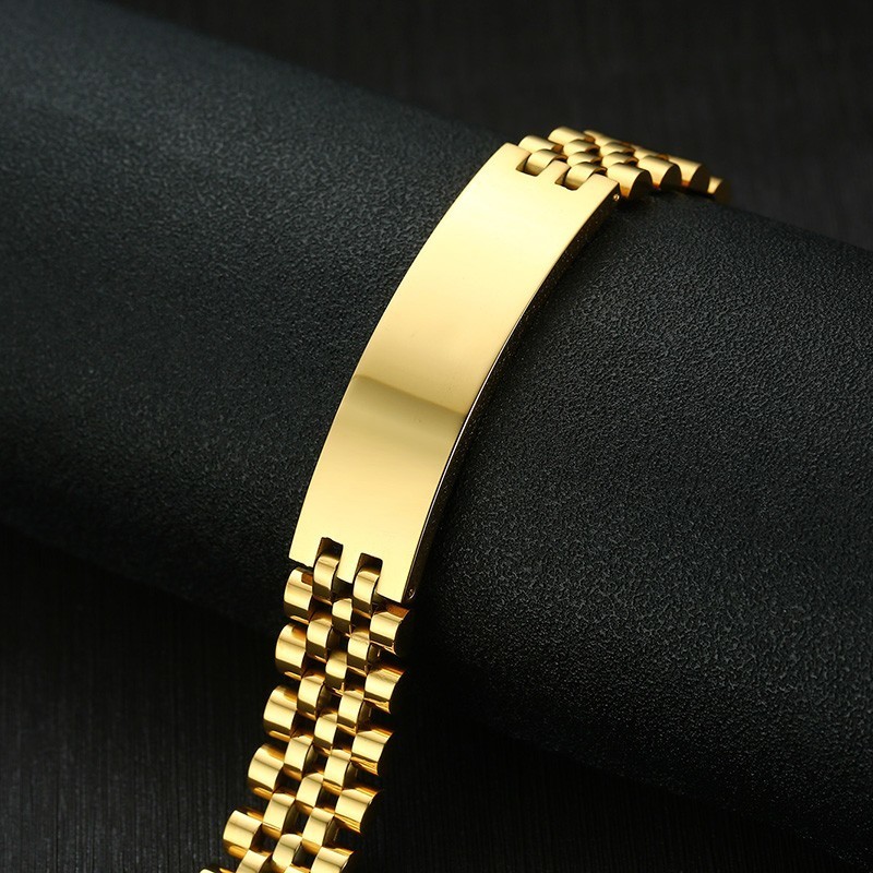 Vnox Mens 15mm Wide ID Tag Bra - مراجعة Jewelry Watches Men وسعره