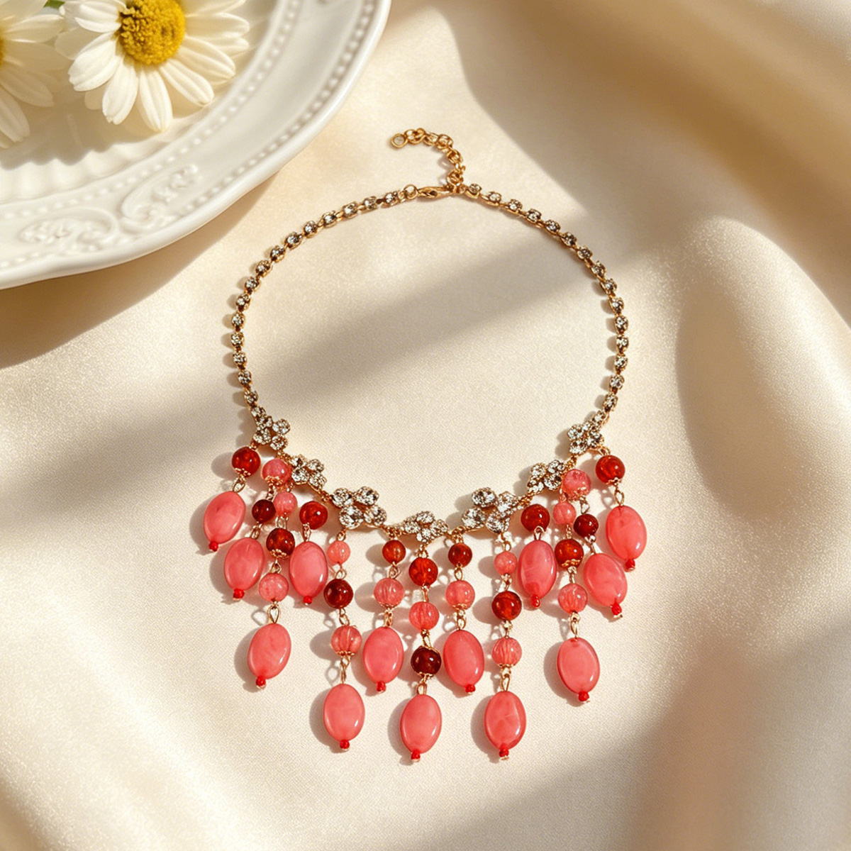 Trendy Pink Red Teardrop Beade - مراجعة Jewelry & Watches Sp Z Oo Ul Frezerów 3 وسعره