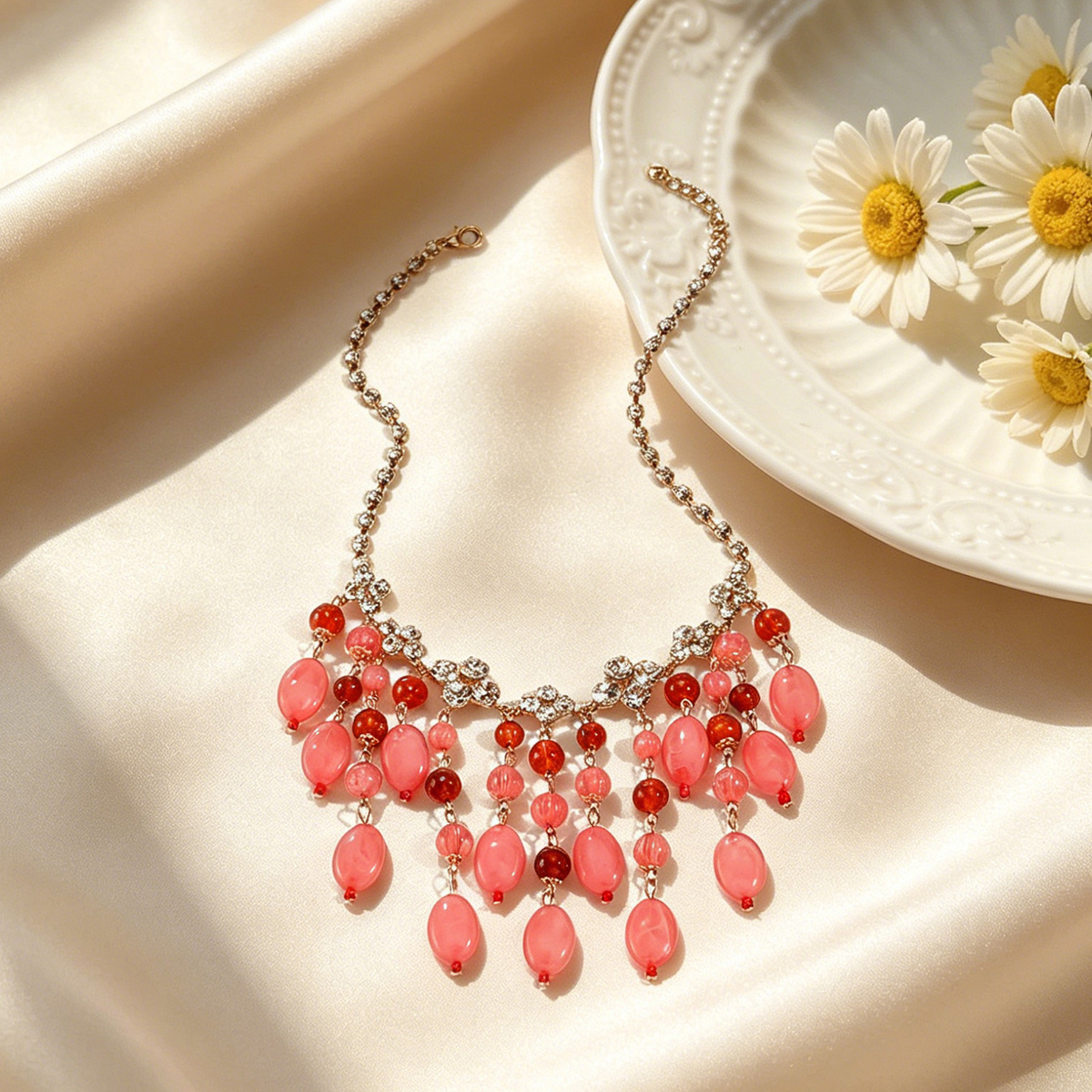 Trendy Pink Red Teardrop Beade - مراجعة Jewelry & Watches Sp Z Oo Ul Frezerów 3 وسعره