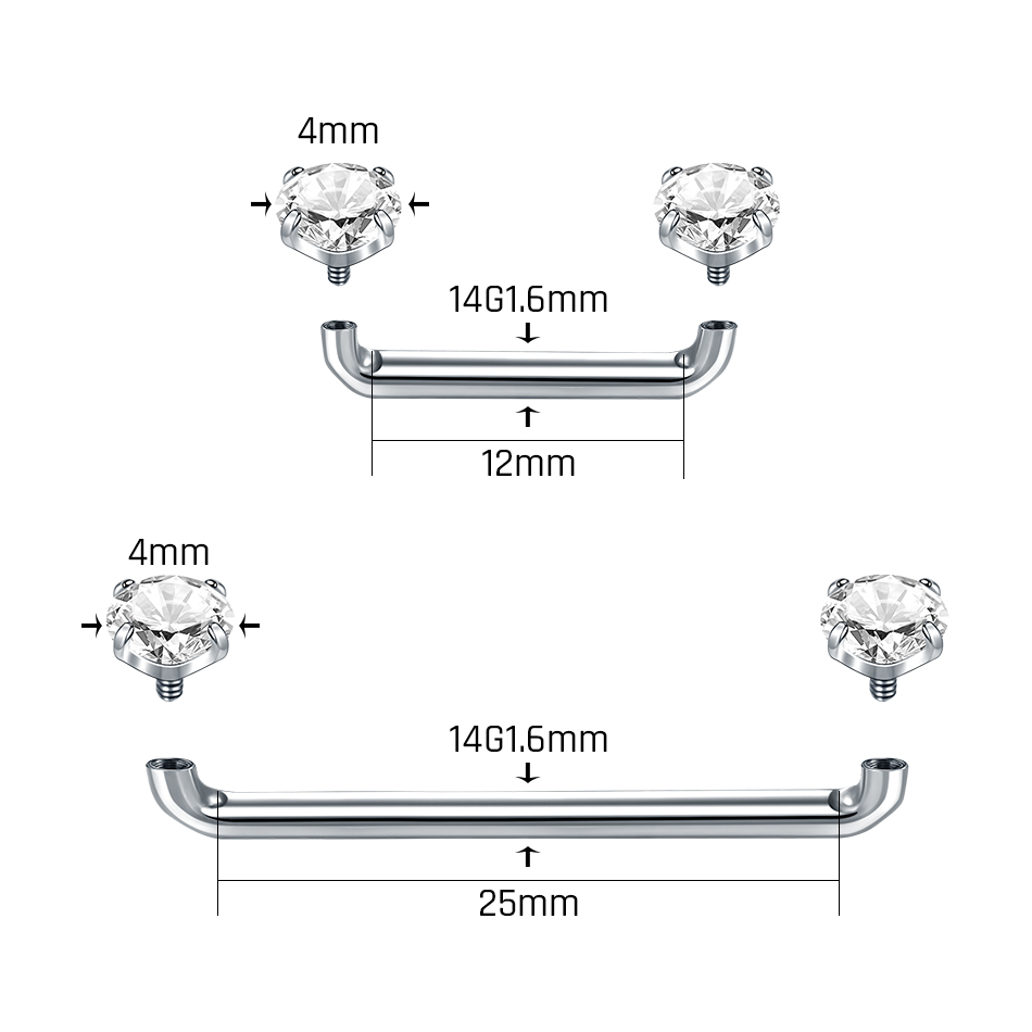 1PC Titanium Surface Piercing  - مراجعة Christina Jewelry & Watches Marguerite Ørestik Forgyldt Sølv وسعره