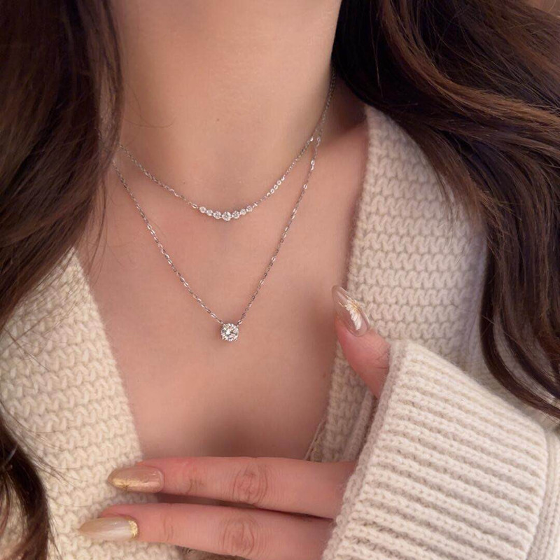 Sparkling Moissanite Diamonds  - مراجعة Crystal Choker Necklace وسعره