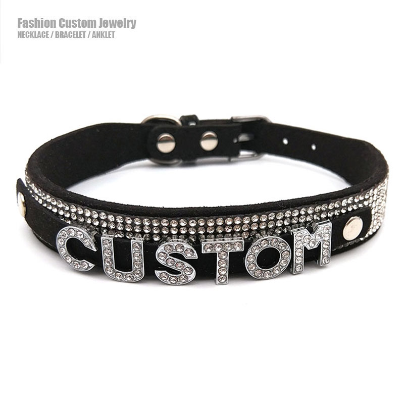 Shiny Rhinestone Letters Custo - مراجعة Crystal Choker Necklace وسعره