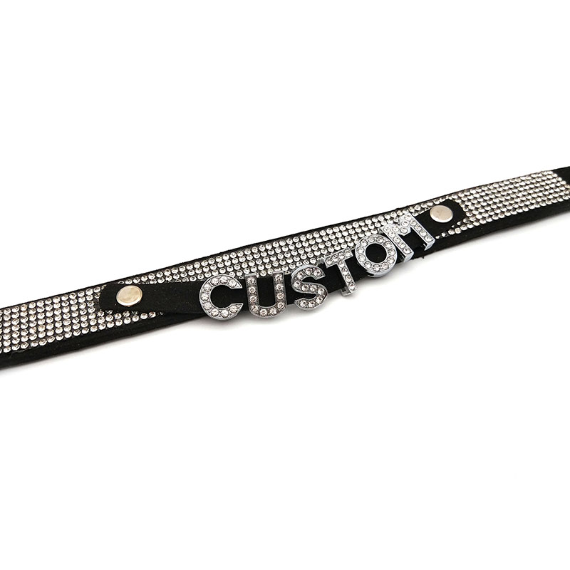 Shiny Rhinestone Letters Custo - مراجعة Crystal Choker Necklace وسعره